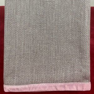 RALPH LAUREN Claudia Velvet Trim Slate/Pink Luxury Euro Sham Linen Cotton